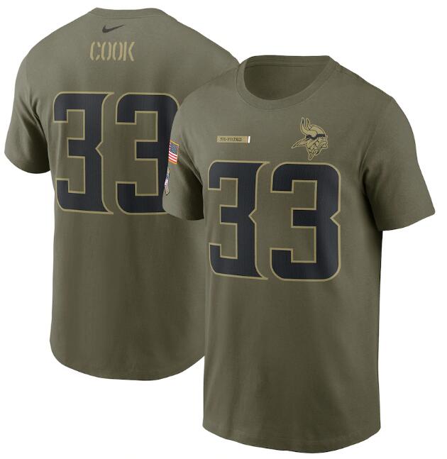 Men's Minnesota Vikings #33 Dalvin Cook 2021 Olive Salute To Service Legend Performance T-Shirt Men's Minnesota Vikings #33 Dalvin Cook 2021 Olive Salute To Service Legend Performance T-Shirt
